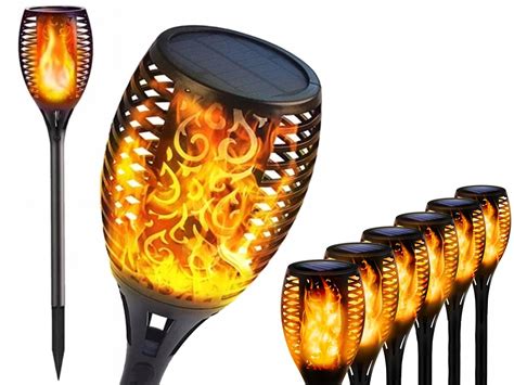 Lampa Solarna Ogrodowa Pochodnia Led Zestaw Szt Lampy Pochodnie Do