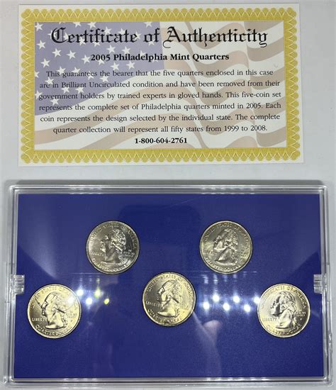 2005 Philadelphia Mint Edition State Quarter Collection Property Room