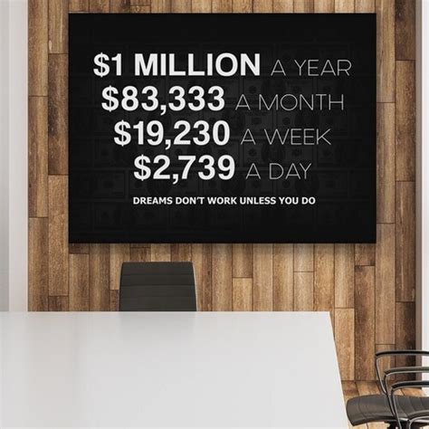 Millionaire Vision Motivational Wall Art Office Decor Canvas Etsy