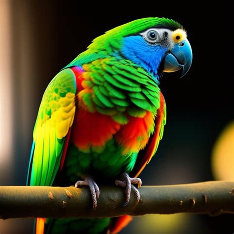 Premium AI Image A Colorful Parrot With A Green Head And Blue