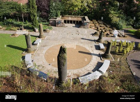 Gardens And Roman Ruins In Chester Cheshire United Kingdom Stock