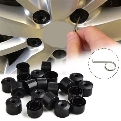 X Black Plastic Wheel Nut Cap Covers For Golf For Bora For Passat