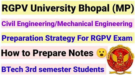 Rgpv Btech Rd Semester Exam Civil Engineering Mechanical