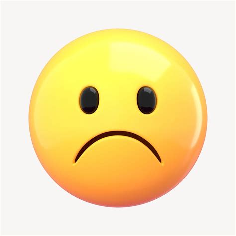 3d Frowning Face Emoticon Clipart Premium Psd Rawpixel