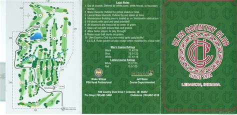 Ulen Country Club Course Profile Course Database