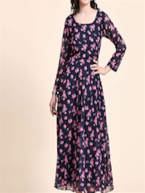 Buy Kalini Floral Printed Round Neck Fit And Flare Ethnic Dresses