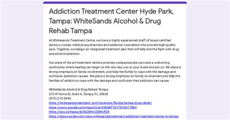 Addiction Treatment Center Hyde Park Tampa Whitesands Alcohol And Drug