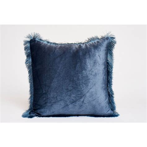 Contemporary Velvet Throw Pillow with Fringe Border | Chairish