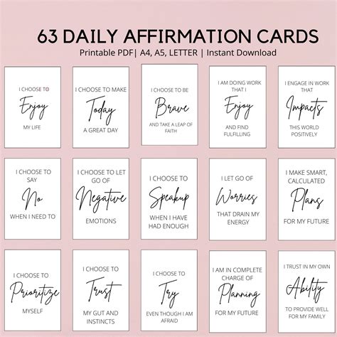 Affirmation Cards Printable Affirmation Cards Digital Etsy Australia