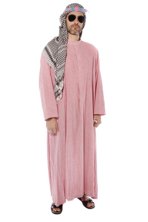 Arabic Sheik Pink Stripes Costume With Headdress Costume Boutique