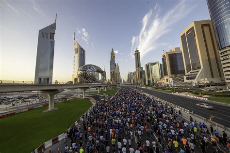 Sheikh Zayed Road Is A Track For The Dubai Running Challenge Next