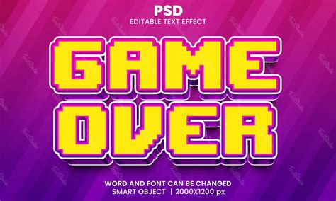 Game Over Retro Efecto Texto Archivo PSD De Photoshop Gratuito