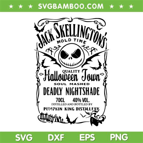 Jack Skellington Whiskey Svg Png