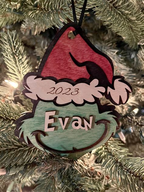 Grinch Face Ornament Grinch Ornament Personalized Grinch The Grinch