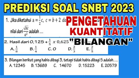 Bahas Soal Utbk Snbt Pengetahuan Kuantitatif Materi Bilangan