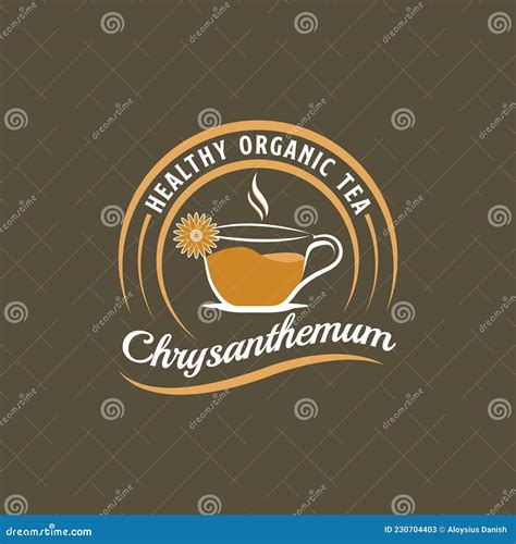 Chrysanthemum Tea Logo Design With Teapot Flower And Cup Icon