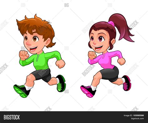 Funny Running Boy Vector & Photo (Free Trial) | Bigstock