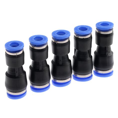 5Pcs Pneumatic Fittings Push In Straight Reducer Connectors For Air