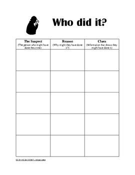 Mystery Novel Graphic Organizer By Allison Lewis Tpt