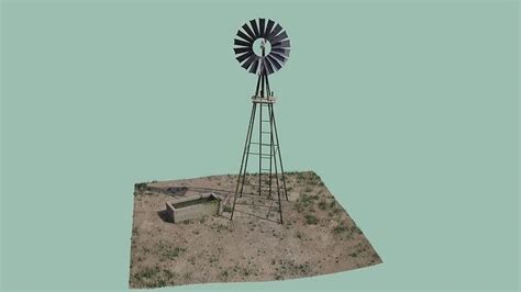 3d Model Farm Windmill Vr Ar Low Poly Cgtrader