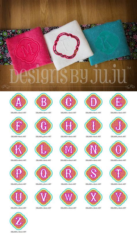 Chic Embossed Monogram Alphabet Monogram Alphabet Machine Embroidery