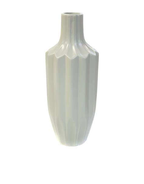 Cream Glazed Pleaded Folding Lotus Vase Large Curiosa Cabinet