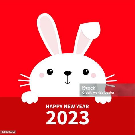 Joyeux Nouvel An Chinois 2023 Lannée Du Lapin Visage Et Pattes De Lapin