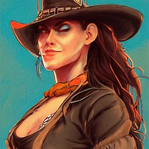 Beautiful Cowboy Witch Wild West Concept Art Stable Diffusion