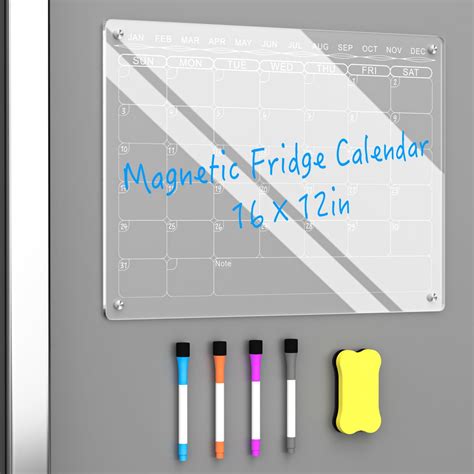 Amazon Homyaco Acrylic Calendar For Fridge X Clear