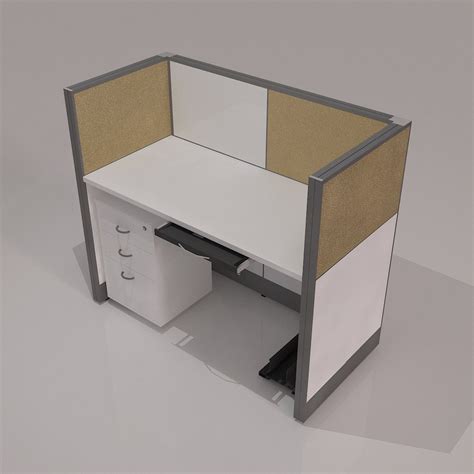 It Office Look White Modular Linear Workstation 1 Seating Non Sharing