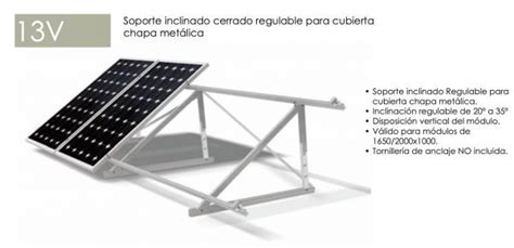 Estructura Inclinada Soporte Placas Solares Regulable