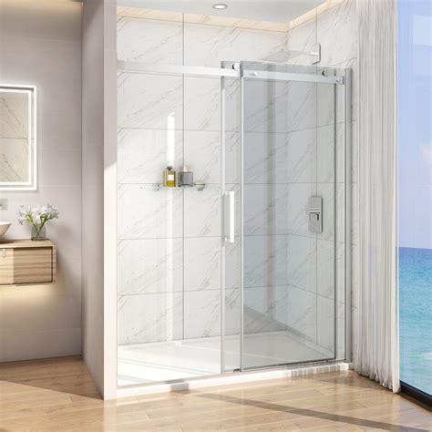 48 X 72 Frameless Sliding Shower Door Screen 5 16 Glass Brushed