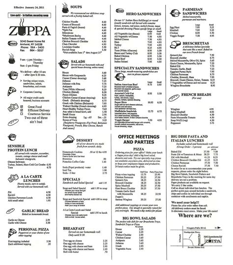 Zupas Printable Menu - Printable Word Searches