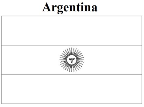 Beautiful Argentina Flag Coloring Page for Kids and Adults