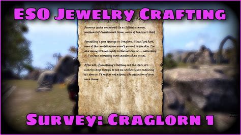 Eso Jewelry Crafting Survey Craglorn Jewelry Surveys Youtube