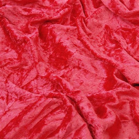 Red Crushed Velvet Fabric Upholstery Material Premium Stretch Etsy