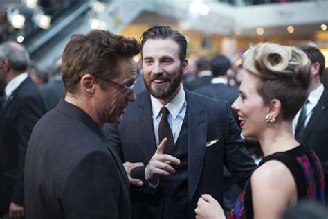 Robert Downey Jr Chris Evans And Scarlett Johansson Red Carpet At