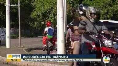 Bom Dia Pará Motociclistas desrespeitam ciclofaixa na Avenida João