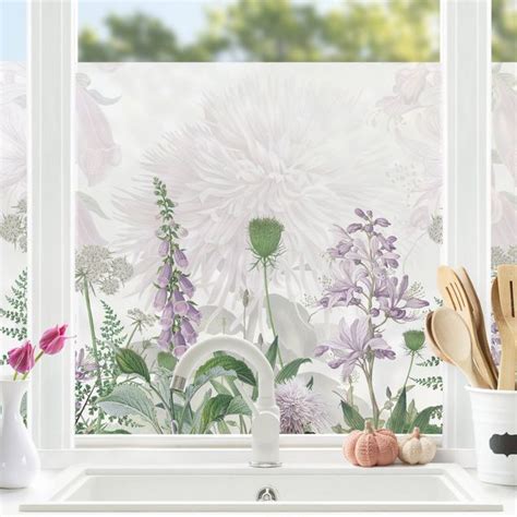 Fensterfolie Sichtschutz Fingerhut In Zarter Blumenwiese