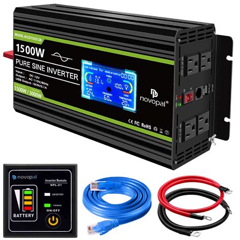 Buy Novopal 1500 Watt Pure Sine Wave Power Inverter DC 12V To 110V 120V