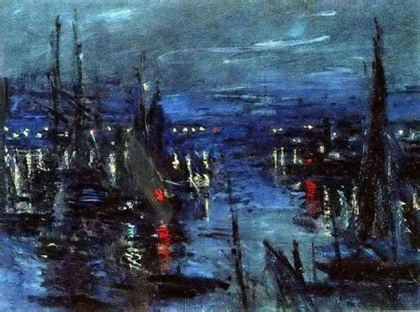 The Port Of Le Havre Night Effect By Claude Monet Monet