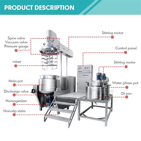 Petroleum Jelly Ointment Making Machine Vacuum Mixer Emulsifying