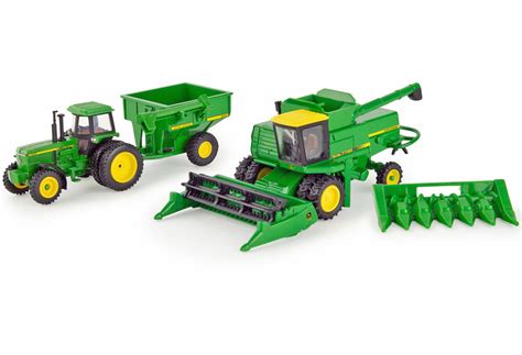 John Deere Vintage Grain Harvest Set 7720 Header 4555 Tractor Chaser Bin Collector Models