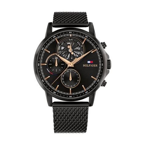 Montre Homme Tommy Hilfiger Stewart 1710610 Bracelet Acier Noir Sur