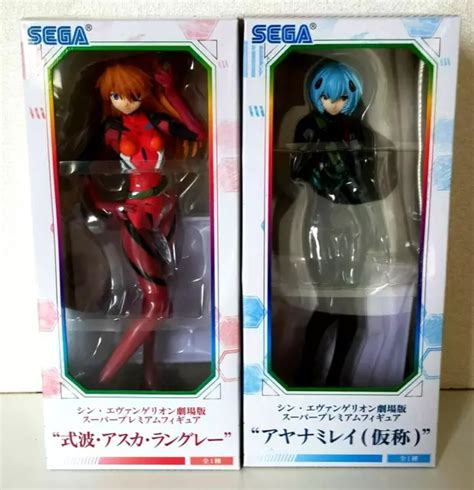 EVANGELION REI AYANAMI Asuka Super Premium Figure Set SEGA Height 9 0