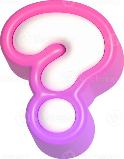 Question Mark Pink Cute 3d Lettering 45832396 Png