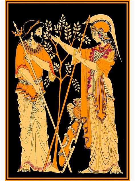 "POSEIDON and ATHENA : Vintage Greek God and Goddess Print" Poster for Sale by posterbobs ...