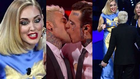 Sanremo 2023 Lite Chiara Ferragni Con Fedez Dopo Il Bacio Di Rosa