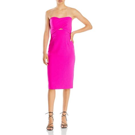 Black Halo Womens Pink Cut Out Strapless Sheath Cocktail Dress 12 Bhfo