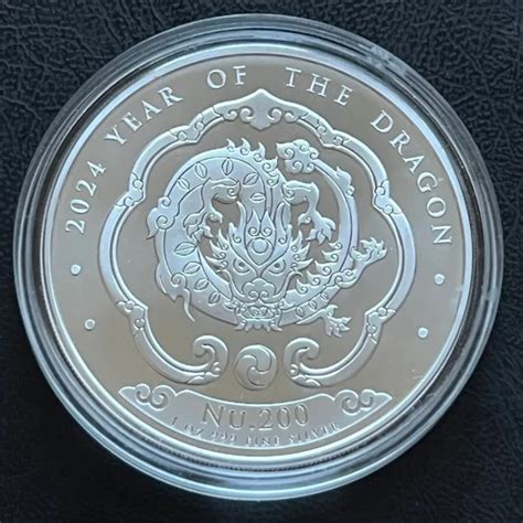 2024 BHUTAN YEAR Of The DRAGON Lunar BU Coin 1 Oz 999 Pure Silver In